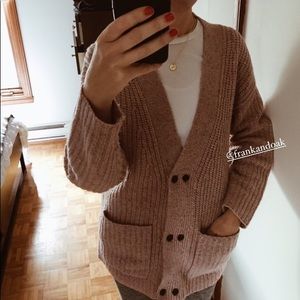 The oversized donegal cardigan in pink